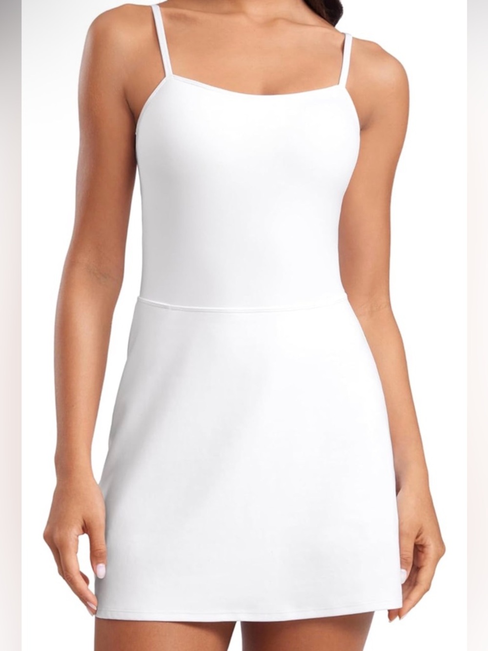 CRZ YOGA Womens Butterluxe Tennis Dress Spaghetti Strap with Built-in Shorts